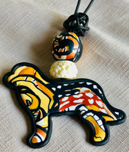 Load image into Gallery viewer, Tri Color Berner Squiggles Black Silhouette Pendant