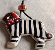 Swiss Flag Collar, stripes and Plaid Pendant