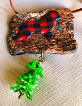 Load image into Gallery viewer, Buffalo Plaid, Wood Berner Sign pendant pine tree
