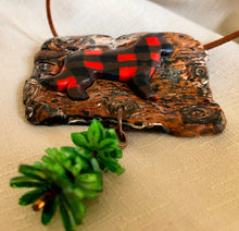 Load image into Gallery viewer, Buffalo Plaid, Wood Berner Sign pendant pine tree
